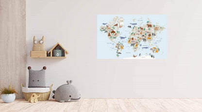 Animals World Map (Vibrant)